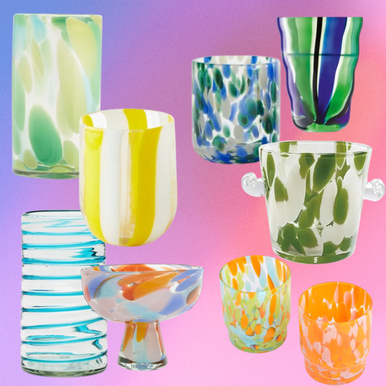 Confetti Swirl & Tortoise Glassware: The Must-Have Tabletop Trend