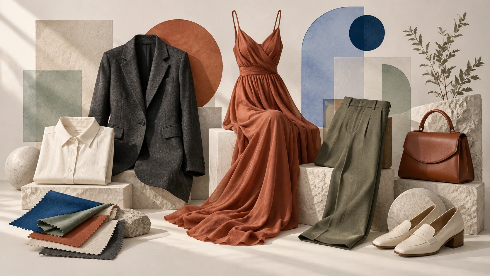 Ảnh minh họa: fashion shopping product page interface showing apparel categories and item details